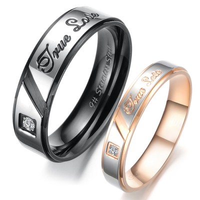 Парные кольца для влюбленных dao_045 из ювелирной стали 316L